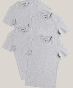 Oxford & Evergreen Pact Organic Cotton Crew-Neck Undershirts, 4-Pack, Gray (5 Choices)