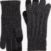 Oxford & Evergreen Pendleton Cable-Knit Gloves, Black (Charcoal Heather)