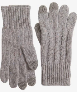 Oxford & Evergreen Pendleton Cable-Knit Gloves, Grey Heather