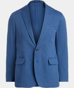 Oxford & Evergreen Polo Ralph Lauren Unconstructed Cotton Sport Jacket, Federal Blue Clothing