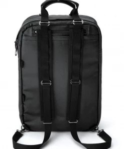 Oxford & Evergreen QWSTION Daypack Organic Cotton Convertible Backpack, Jet Black (6 Colors)