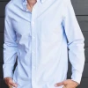 Oxford & Evergreen Quince Organic Cotton Oxford Shirt, Light Blue Clothing