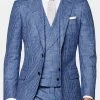Oxford & Evergreen Clothing Suitsupply Mid Blue Check Lazio Suit, Fair Wear & Carbon Neutral, Blue