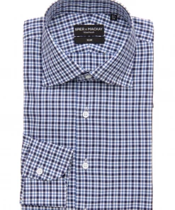 Oxford & Evergreen Spier & Mackay Dress Shirt, Navy Heavy Tattersall Clothing