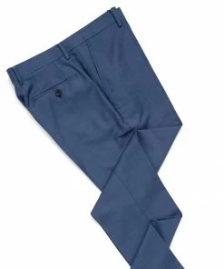 Oxford & Evergreen Clothing Spier & Mackay Wool Trousers, Medium Blue Sharkskin