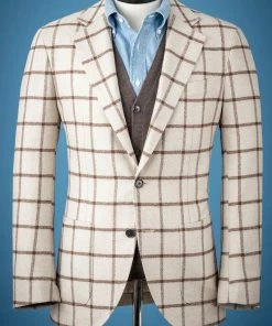 Oxford & Evergreen Spier & Mackay Sport Coat, Light Brown & Tan Windowpane