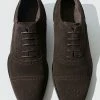 Oxford & Evergreen Scarosso Roberto Cap-Toe Oxfords, Dark Brown Suede Shoes