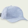 Oxford & Evergreen Scotch & Soda Classic 6-Panel Cap, Cotton/Linen, Seaside Blue Melange