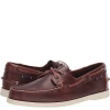 Oxford & Evergreen Sebago Dockside Portland Waxed Leather Boat Shoes, Brown
