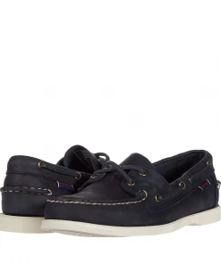 Oxford & Evergreen Sebago Portland Crazy Horse Leather Boat Shoes, Blue Navy