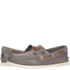Oxford & Evergreen Sperry Authentic Original 2-Eye Whisper Boat Shoes, Grey
