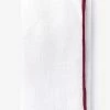 Oxford & Evergreen Accessories Ties.com White Linen Pocket Square With Maroon Rolled Edges