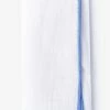 Oxford & Evergreen Accessories Ties.com White Linen Pocket Square With Periwinkle (Light Blue) Rolled Edges