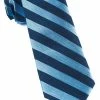 Oxford & Evergreen Accessories The Tie Bar Lumber Stripe Tie, Light Blue & Navy Blue