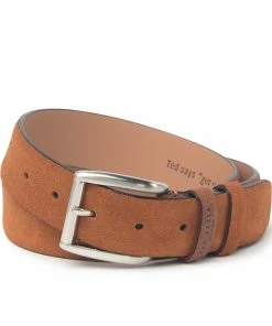 Oxford & Evergreen Ted Baker London Newam Suede Belt, Tan (Cognac) Accessories