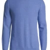 Oxford & Evergreen Honeycomb Knit Pullover In Organic Cotton, Skyline Melange (Light Blue) Clothing