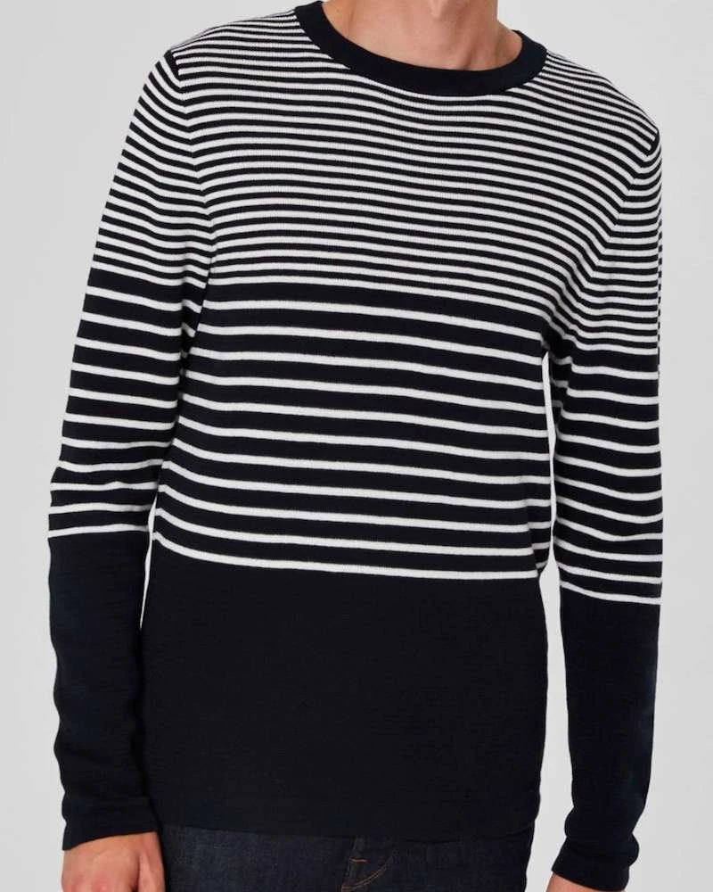 Best Pirce ๐งจ Oxford & Evergreen Thread Organic Cotton Striped Sweater, Navy & White โ 3 Oxford & Evergreen Thread Organic Cotton Striped Sweater, Navy & White