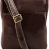 Oxford & Evergreen Bags & Baggage Tuscany Leather Jason Vegetable-Tanned Leather Crossbody Bag, Dark Brown (5 Colors) (8.6" X 10.0")