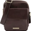 Oxford & Evergreen Bags & Baggage Tuscany Leather Larry Small Vegetable-Tanned Leather Crossbody Bag, Dark Brown (4 Colors) (6.8" X 8.2")