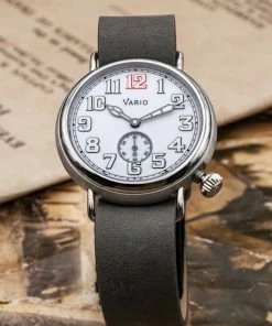 Oxford & Evergreen Wristwatches Vario 1918 Trench Watch, Automatic, White Dial With White Lume (37mm), PRE-ORDER