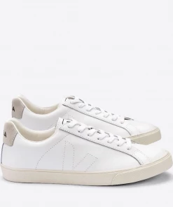 Oxford & Evergreen Veja Esplar All-Natural Leather Logo Sneakers, White Shoes