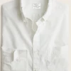 Oxford & Evergreen J. Crew Slim Stretch Secret Wash Organic Cotton Poplin Shirt, White