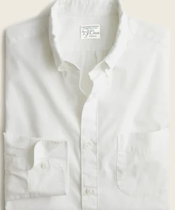 Oxford & Evergreen J. Crew Slim Stretch Secret Wash Organic Cotton Poplin Shirt, White