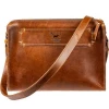 Oxford & Evergreen Will Leather Goods Simple Vegetable-Tanned Leather Crossbody Bag, Tan (3 Colors) (10.5” X 9.0”)
